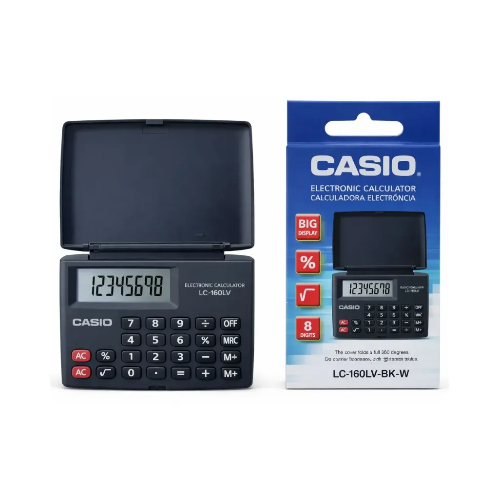 Calculador cartera. 8 díg - CASIO / LC-160V-BK-W