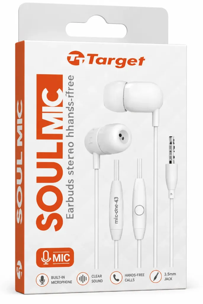 Audífonos soul c/goma blanco - Target / TTEM300WH