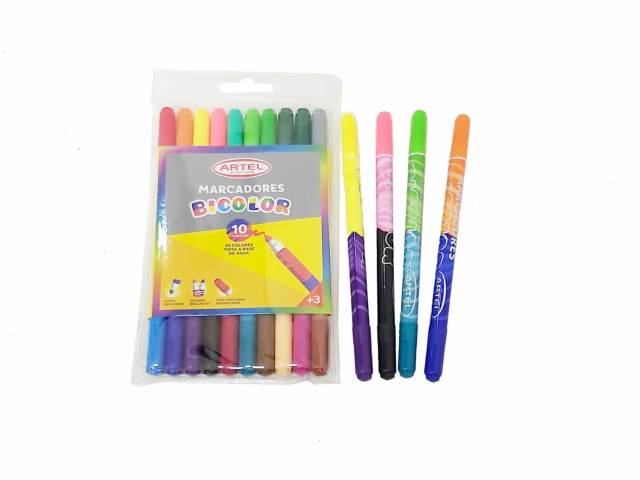 Marcadores bicolor punta fina 20 colores - Artel