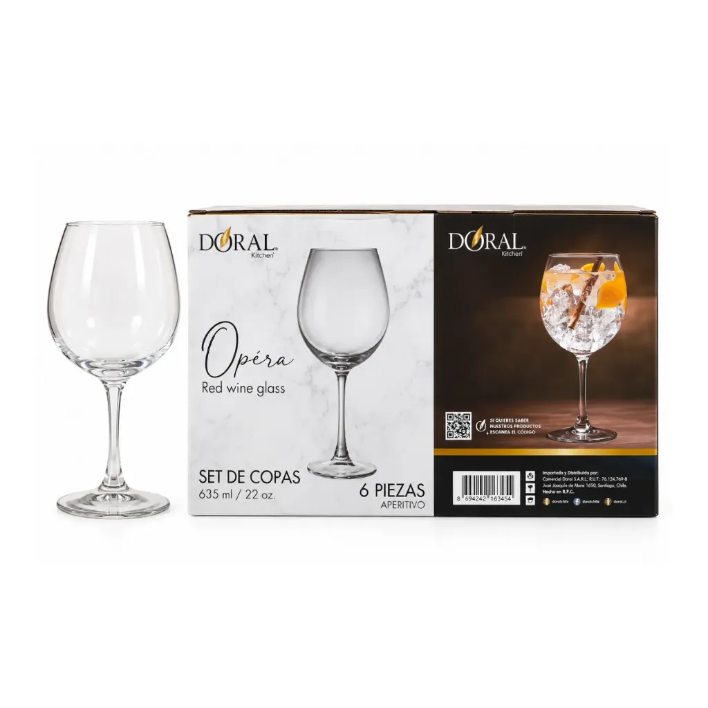 Menaje 6 Copas de vid.Opera Mod.Aperitivo 635ml-Doral