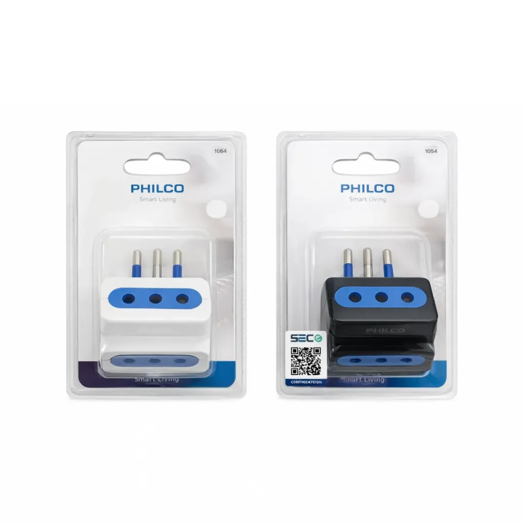 Enchufe plástico triple c/tierra - Philco