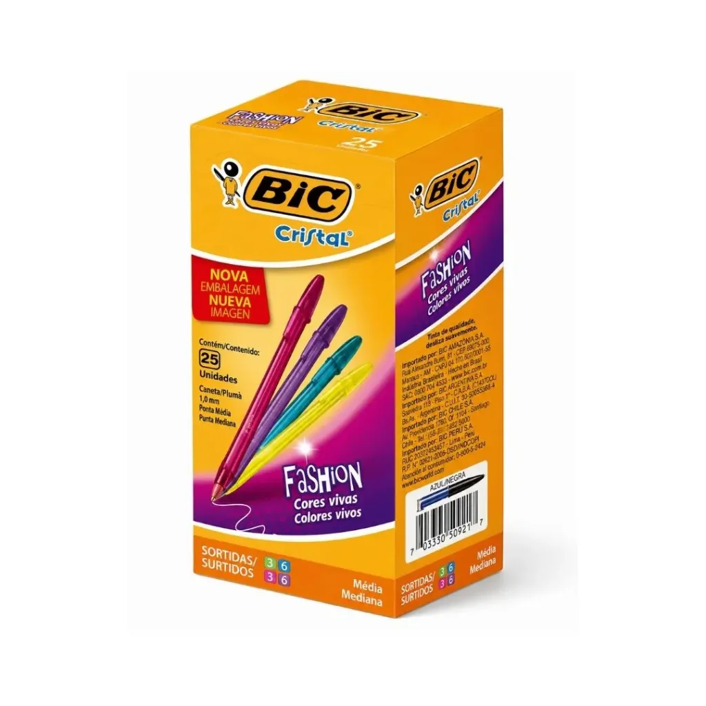 [2755] Lápiz pasta colores fashion 25 unidades - Bic