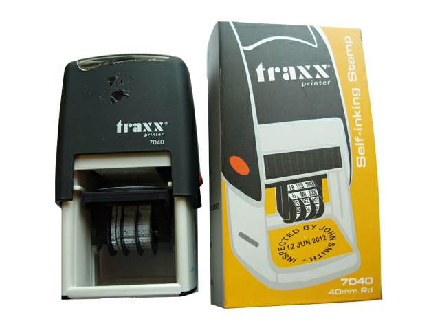 [2775] TIMBRE CAJA TRAX REDONDO C/FECHA 40 MM