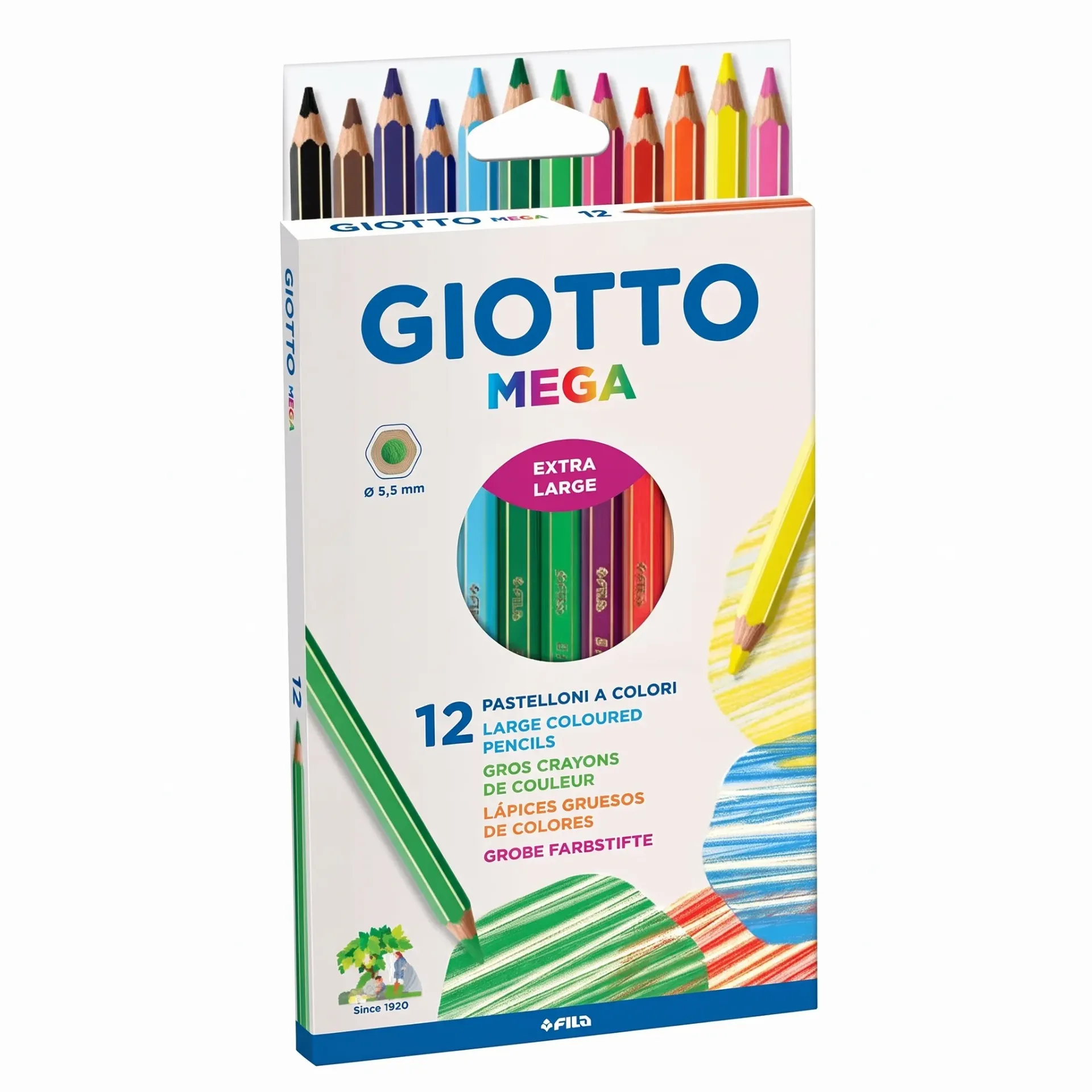 Lápices mega hexa12 colores - Giotto