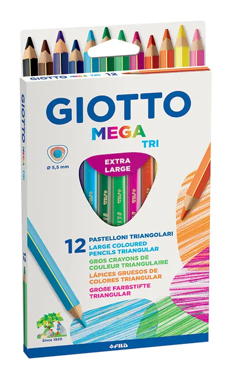 Lápices mega triangular 12 colores - Giotto
