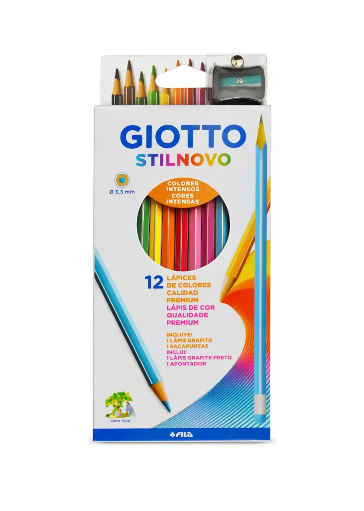 Lápices stilnovo 12 colores + sacapuntas - Giotto