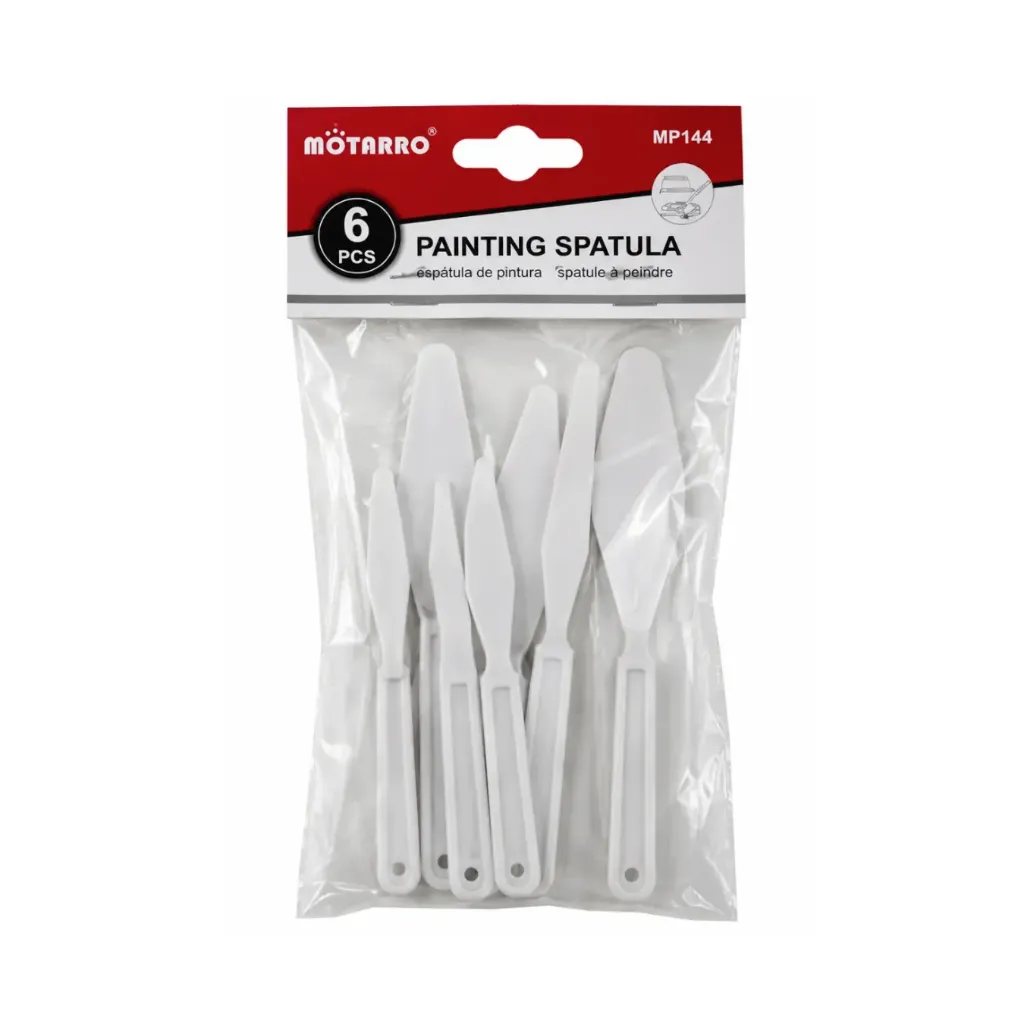 [2960] MANUALIDADES ESPATULA PLASTICA MOTARRO SET 6 UNDS