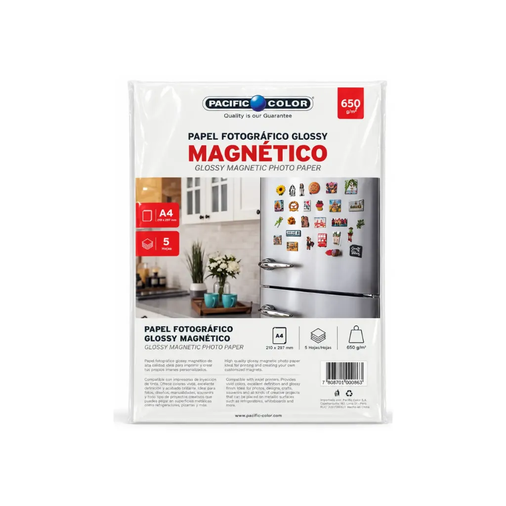 [2985] PAPEL FOTOG PACIF/COLOR A4 MAGNETICO/GLOSSY 41 G/ X5