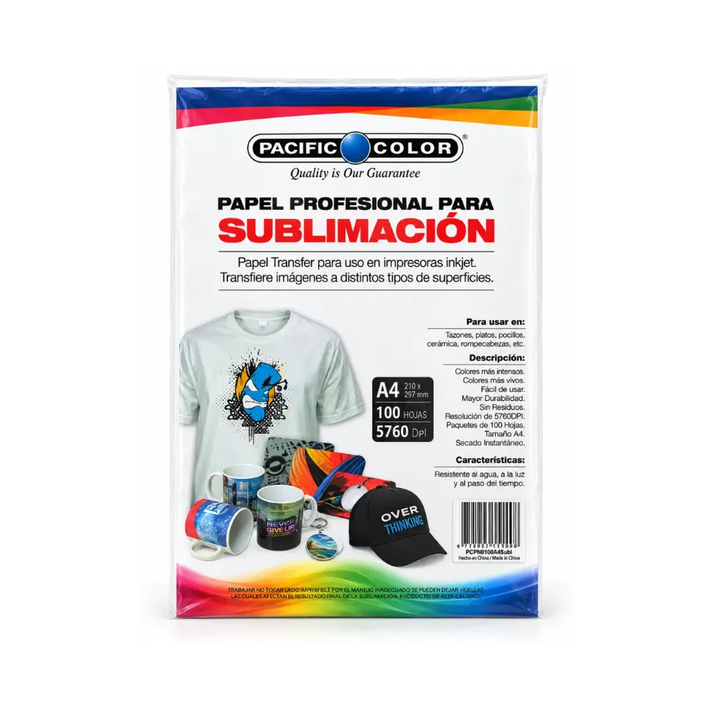 PAPEL PACIFIC/COLOR A4 SUBLIMACION  X100 HJ