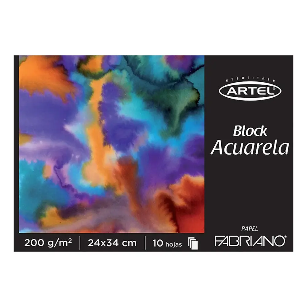 [3118] BLOCK DIBUJO ACUARELA 200 G 24X34 CM 10HJS - Artel
