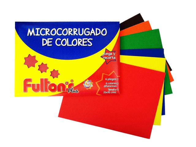 [3397] Cartón microcorrugado 6 colores 38x27cm - Fultons