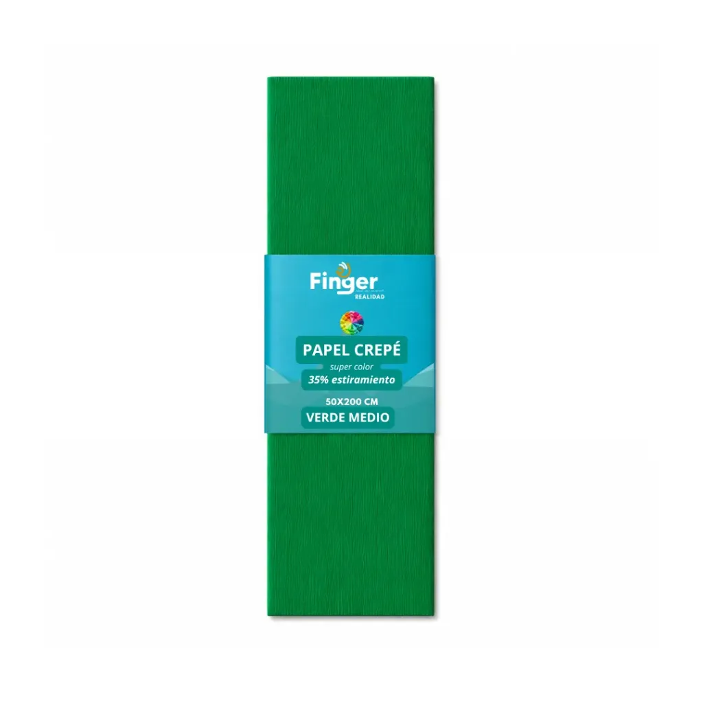 Papel crepé 1.8m verde medio - Finger