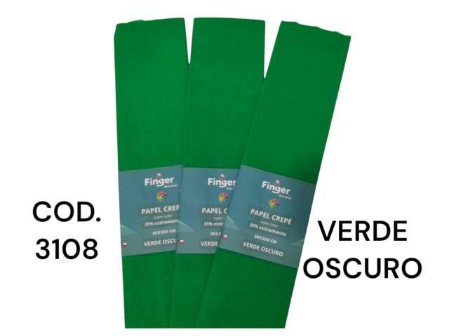 Papel crepé 1.8m verde oscuro - Finger