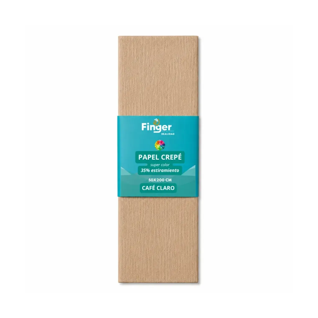 Papel crepé 1.8m café claro - Finger
