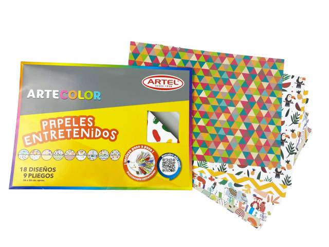 Block Papel lustre entretenido 8hj 16dis 26x35- Artel