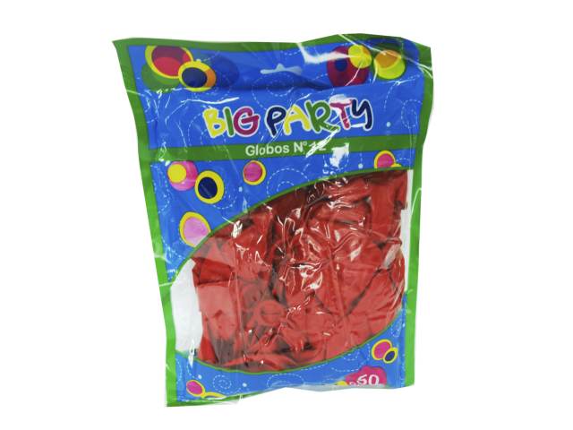 [3162] GLOBO UNICOLOR BIG Nº12 LISO ROJO 50 UNDS