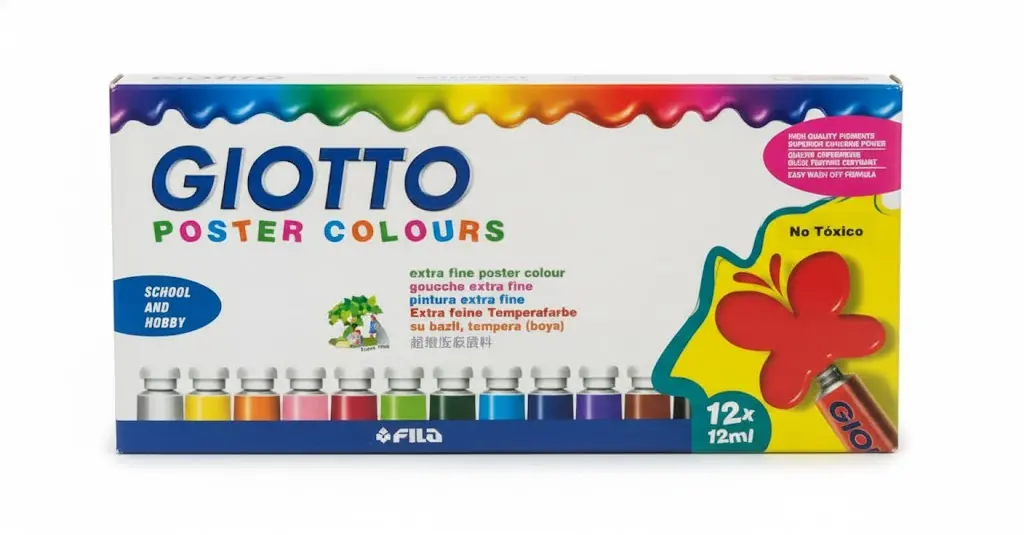 TEMPERA TUBO 12 ML GIOTTO  EXTRA FINA 12 COLORES