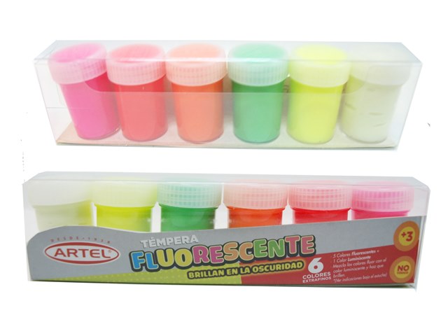 Témpera fluor 6 colores - Artel 
