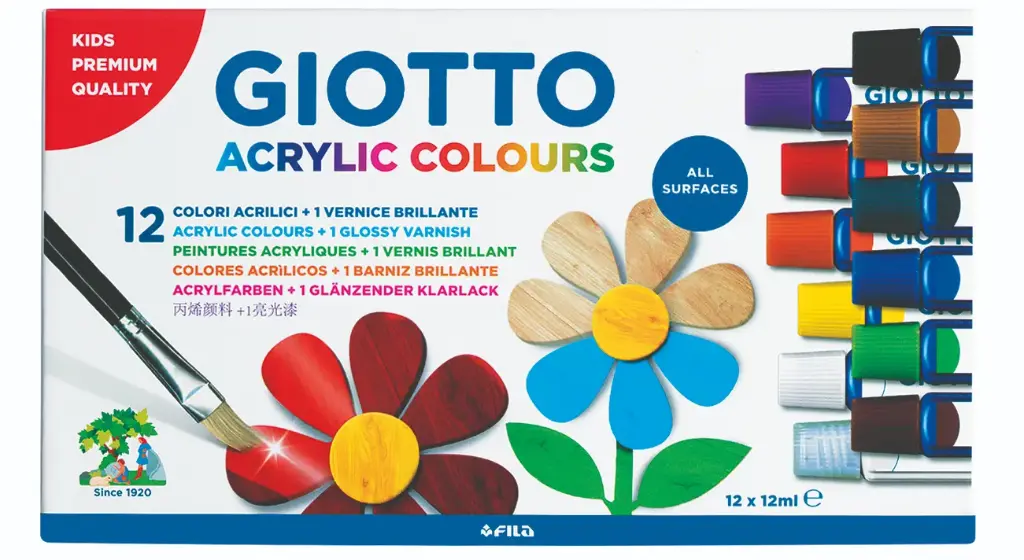 Set acrilicos 12 colores 12cc - Giotto