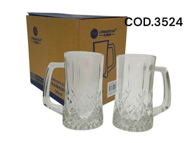 [3524] SHOPERO DE VIDRIO 500 ML SET 2PZAS