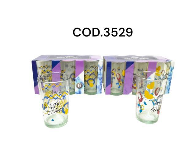 [3529] MENAJE VASOS DE VIDRIO SET X 6 PZAS 329 ML 6853-ALADDIN
