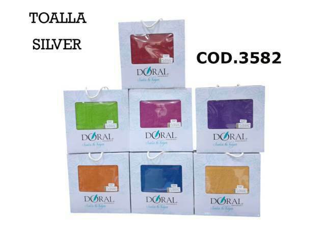 [3582] Juego de toallas silver 2 unidades en caja - Doral