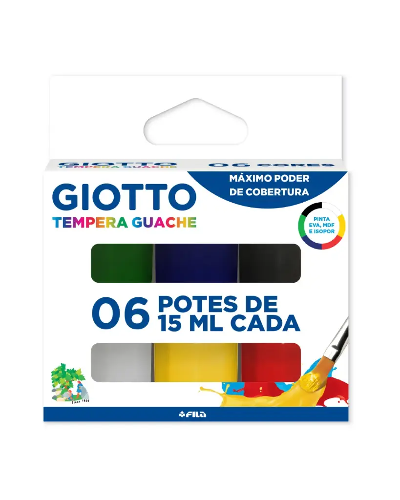Tempera 6 colores 15ml - Giotto