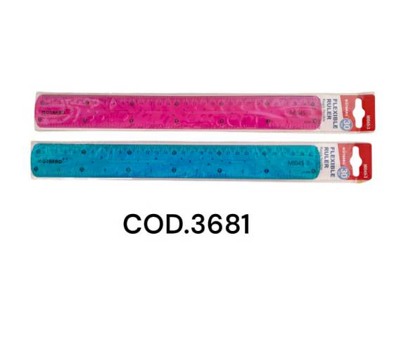 [3681] REGLAS RECTA FLEXIBLE 30 CM COLOR - Motarro