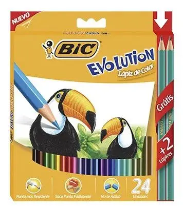 Lápices de color 22 colores + 2 grafitos - Bic