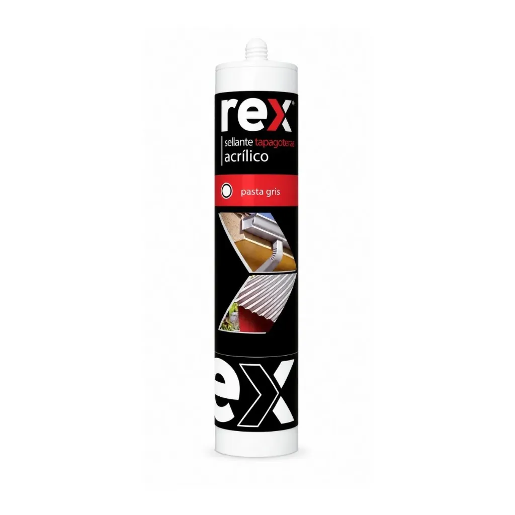 [3788] Sellante tapagoteras acrílico gris 300 cc - Rex / 30367