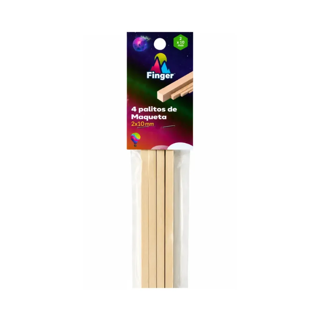 [3871] Palos maqueta 2x10 mm rectangular 4 unidades AA4302 - Finger
