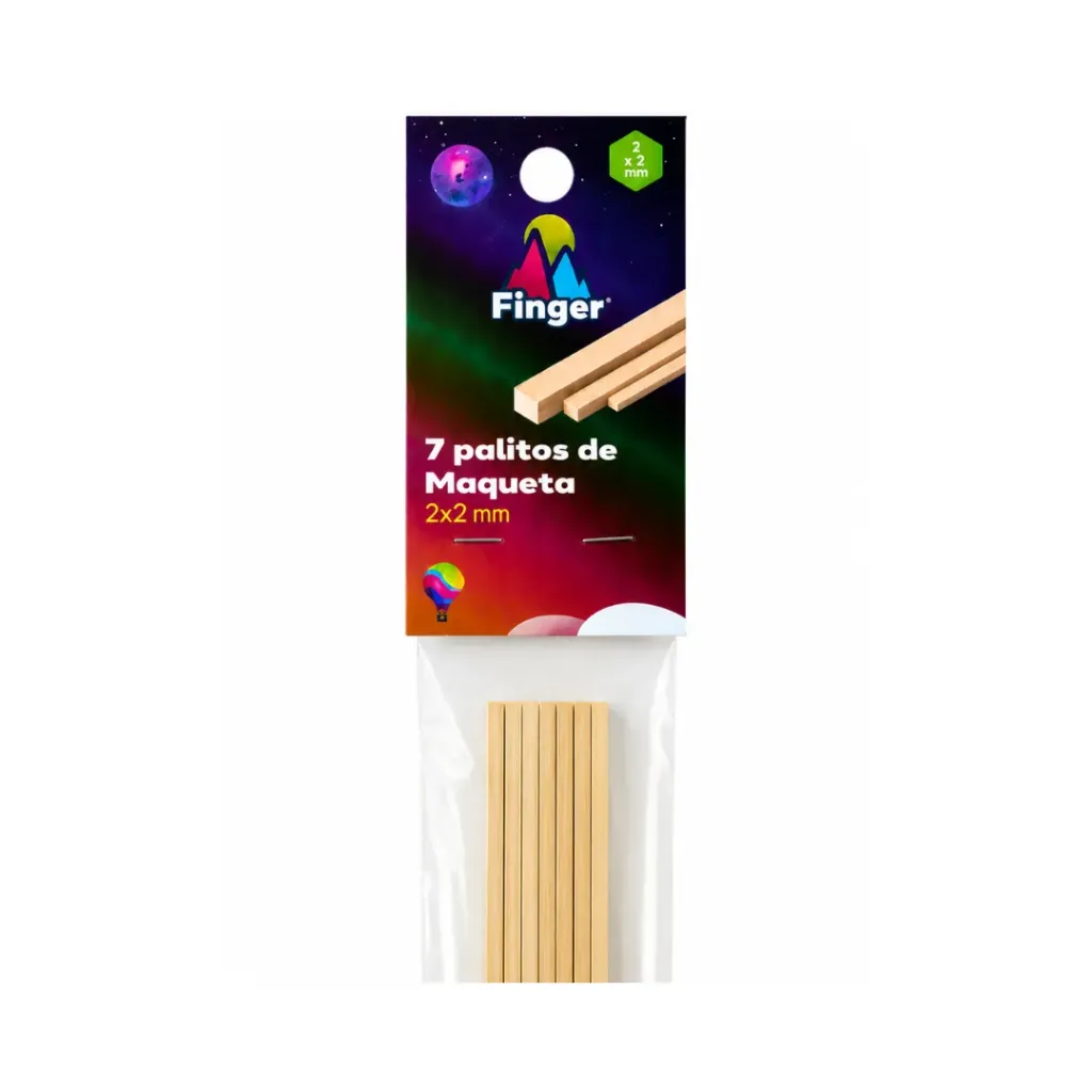Palos maqueta 2x2 rectangular 7 unidades - Finger / AA4300