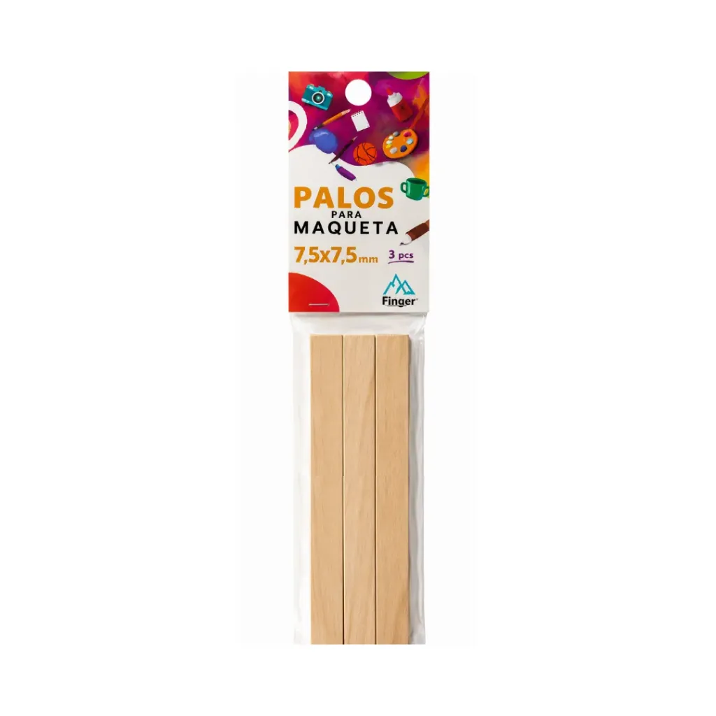 Palos maqueta 7,5x7,5mm rectangular 3 unidades - Finger / AA3639-5