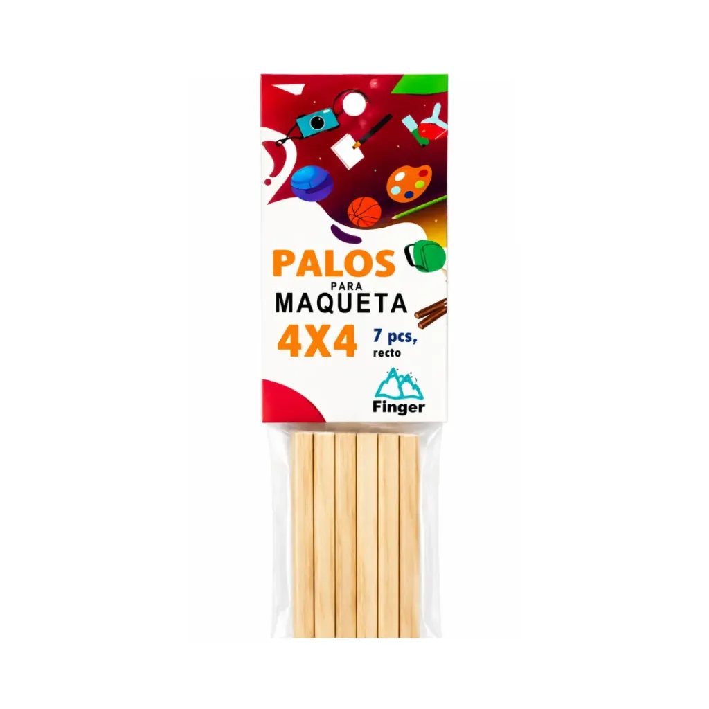 [3900] Palos maquetas 4x4mm rectangular 7 unidades AA3639-2 - Finger