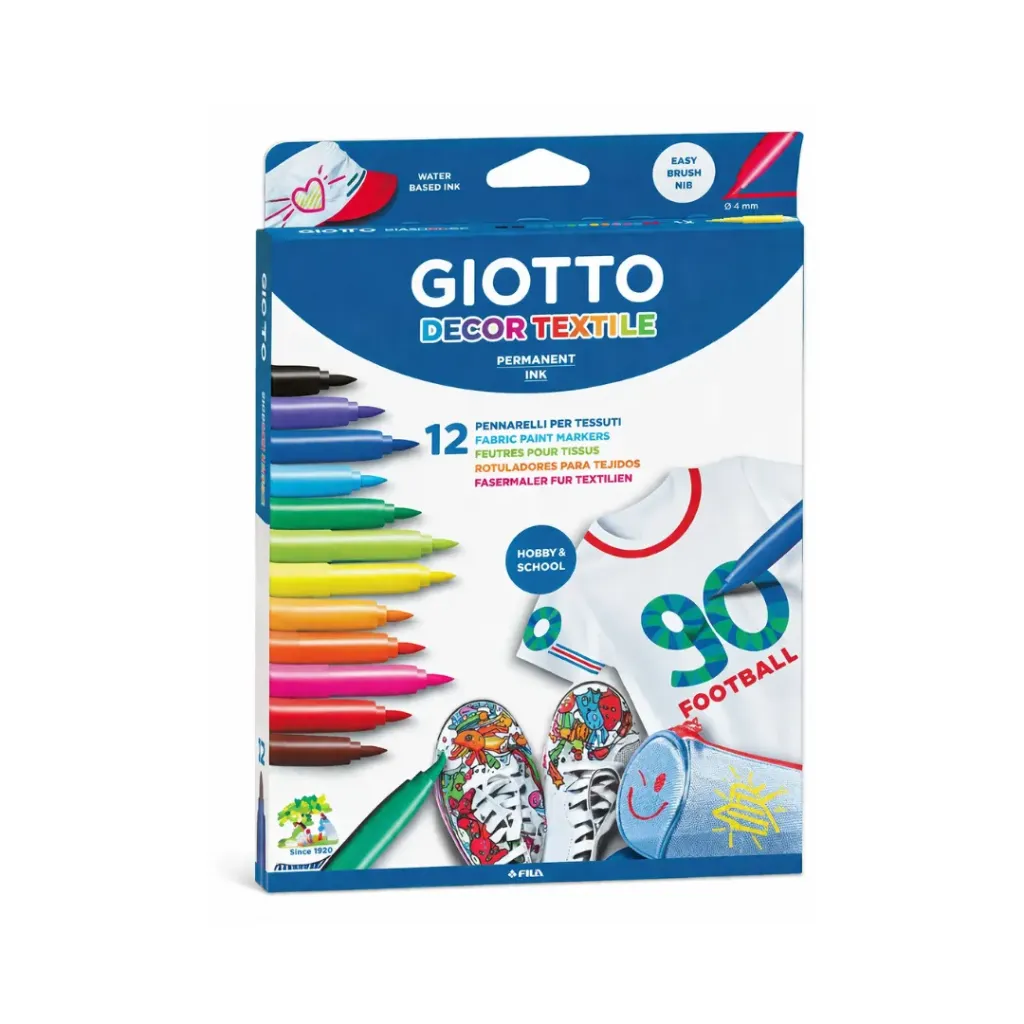 [3913] Marcador decorativo textil 12 colores - Giotto