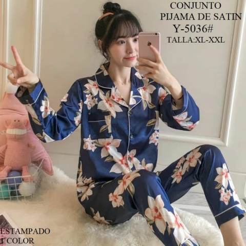 [3951] CONJUNTO PIJAMA 2 PIEZA LARGO 5036