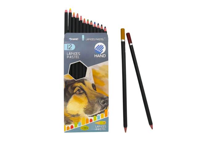 LAPIZ  HAND 12 COLORES PASTEL SECOS  HEXAG - Hand