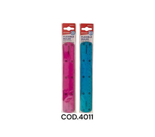 [4011] REGLAS  RECTA FLEXIBLE 20 CM MOTARRO COLOR