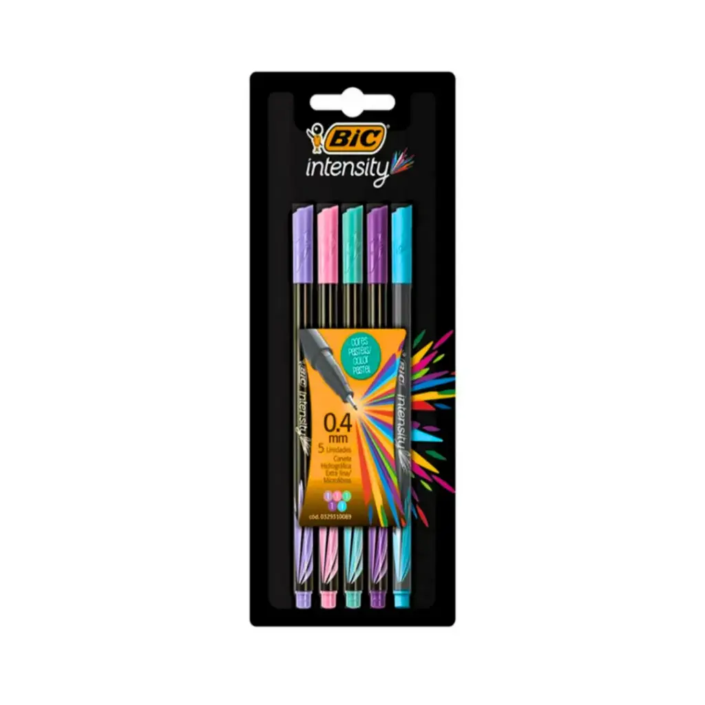 Tiralíneas 0,4mm colores pastel 5 unidades - Bic