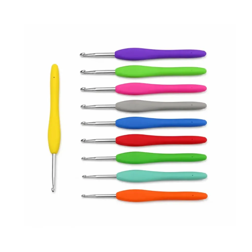 [4060] CROCHET SET SURTIDO Y COLORES SILICONADO X 10