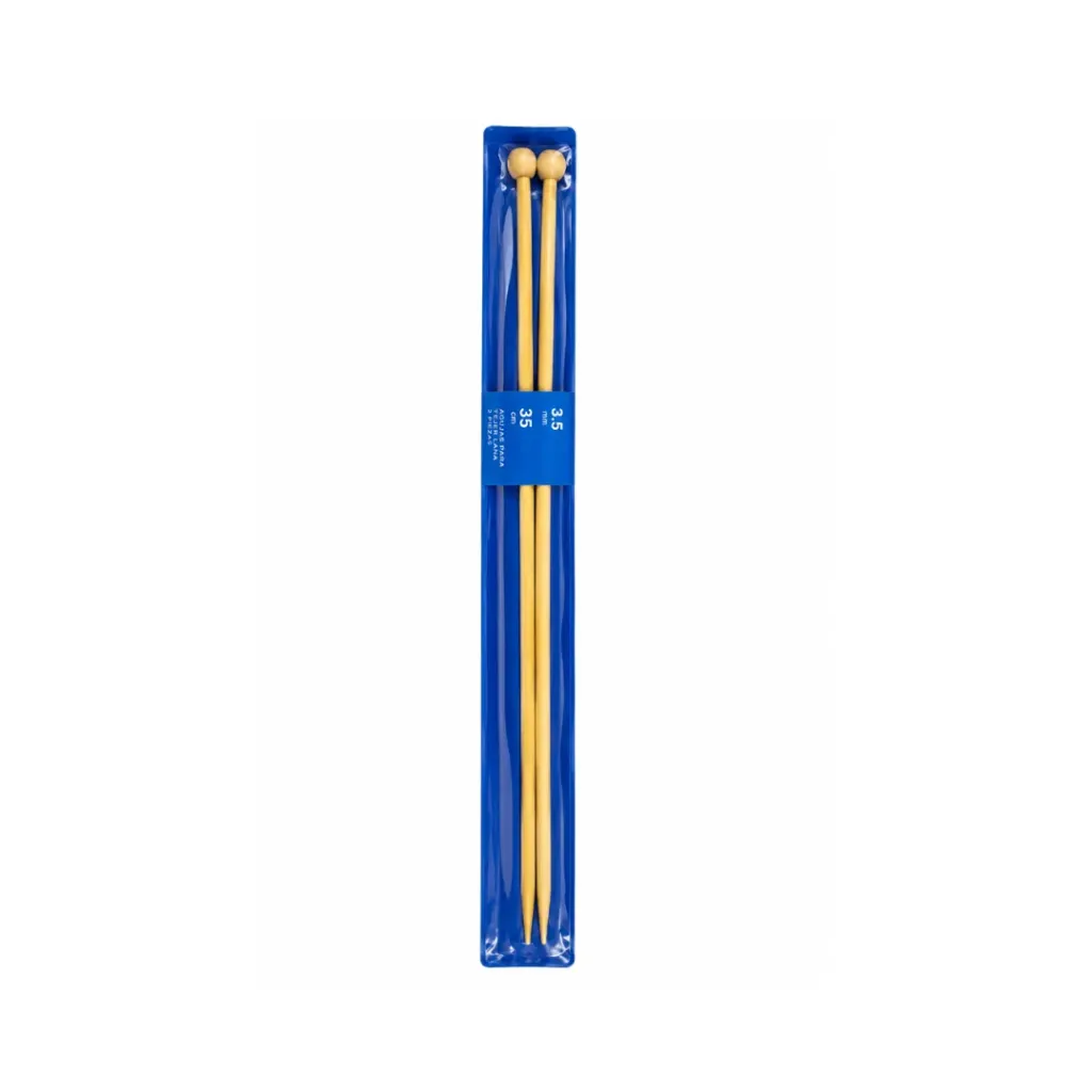 PALILLOS TEJER BAMBU 35 CM RECTO 3.5