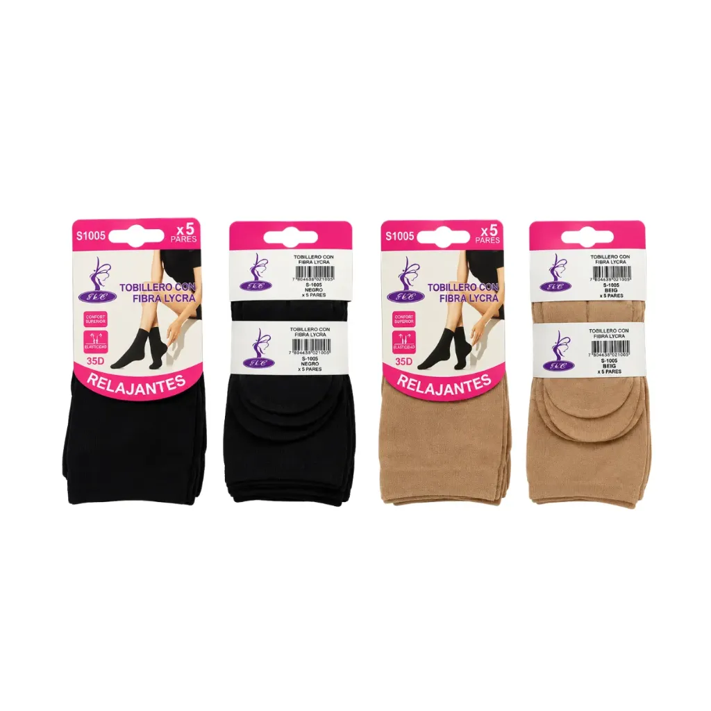 [4422] MEDIA PANTALON S/TOBILLO NEGR-PIEL(12X5)60 S1005