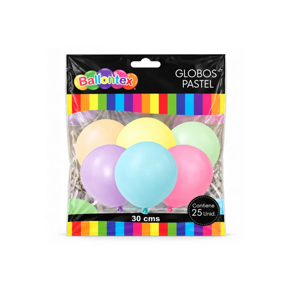 [4449] GLOBO COLOR PASTEL NUM9 X 25UN 42762