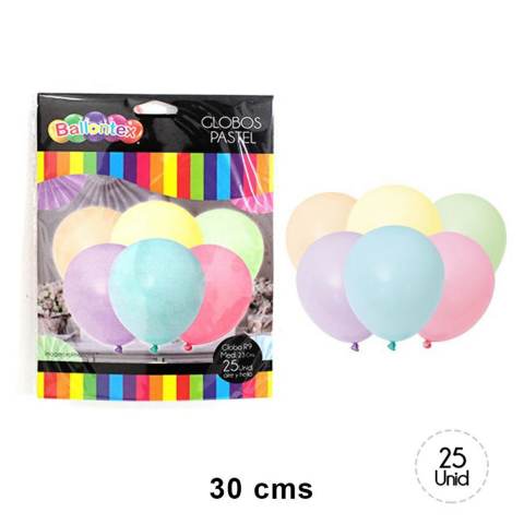 [4449] GLOBO COLOR PASTEL NUM9 X 25UN 42762