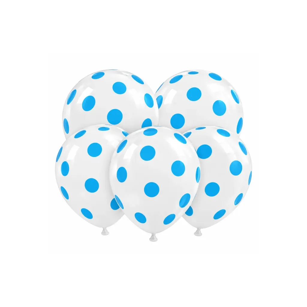 [4452] GLOBO TRANSP CELESTE POLKA NUM12 X 25UN 15869