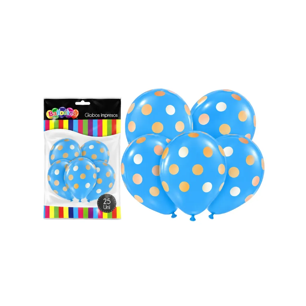 [4453] GLOBO CELESTE  POLKA ORO NUM9 X 25UN 24523