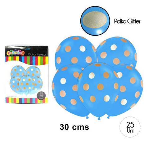 [4453] GLOBO CELESTE  POLKA ORO NUM9 X 25UN 24523