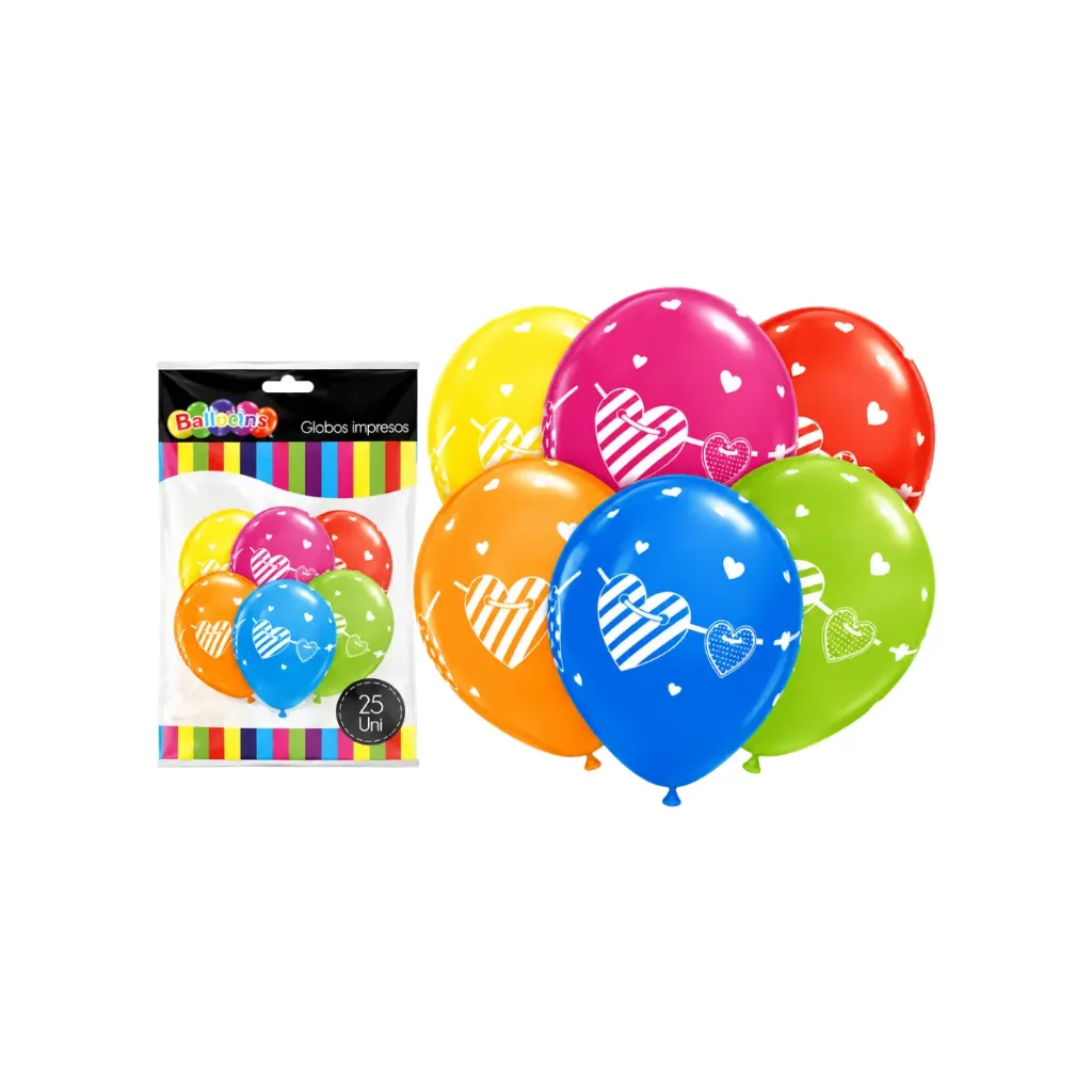 [4454] GLOBO BANNER CORAZON NUM9 X 25UN 24502