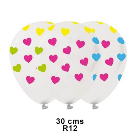 [4457] GLOBO BLANCO C CORAZON NUM9 X 25UN 19953