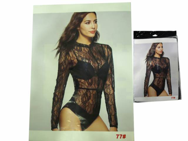 BODY ENCAJE TRASPARENTE MANGA LARGA 88 - Zaza
